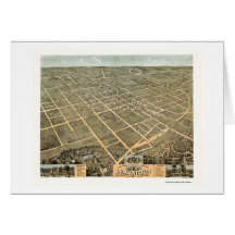 Lexington, KY Panoramic Map - 1871 Greeting Card