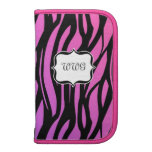 Lg. Hot Pink/Purple Monogram Zebra Stripe Folio Folio Planner