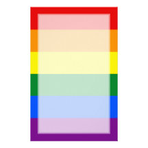 LGBT Gay Pride Rainbow Flag Stripe Stationery Paper
