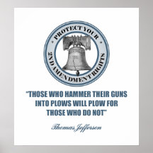 Liberty Bell -Jefferson 2nd Amendment Quote Posters