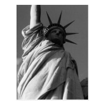 liberty black & white statue postcard