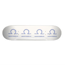 Libra. Zodiac Astrological Sign. Blue. Skate Board