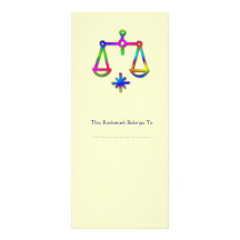 Libra Zodiac Star Sign Rainbow Bookmark Personalised Rack Card