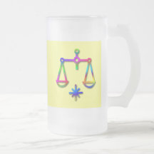 Libra Zodiac Star Sign Rainbow Drinks Glass Coffee Mugs