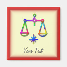Libra Zodiac Star Sign Rainbow Fridge Magnet