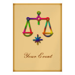 Libra Zodiac Star Sign Rainbow Party Event Personalized Announcements