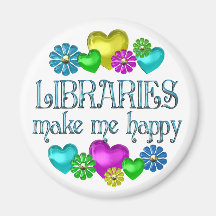 Library Happiness Refrigerator Magnet