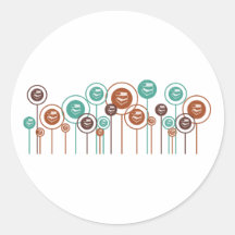 Library Work Daisies Round Stickers