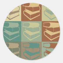 Library Work Pop Art Round Stickers