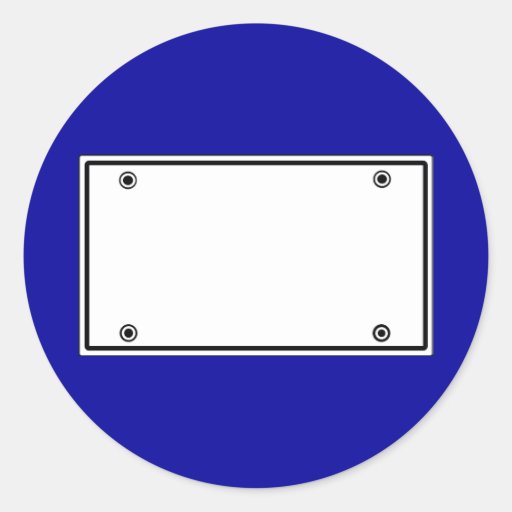 License plate template round stickers | Zazzle
