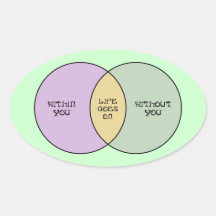 Life Goes On Venn Oval Stickers