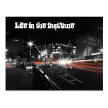 Life in the fast lane postcard