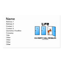 Life Is A Monty Hall Problem (Three Doors) Business Cards