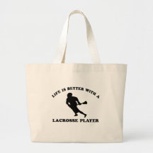 Life is better with a Lacrosse Player Canvas Bags