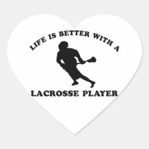 Life is better with a Lacrosse Player Heart Stickers