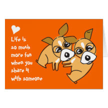 Life is fun Wedding Chihuahua Card