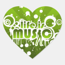 Life is Music Heart Sticker