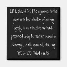 LIFE should NOT be a journey to the grave with ... Refrigerator Magnets