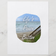 Lifes Pause Button beach ocean florida image Personalized Flyer