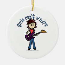 Light Bass Guitar Girl Christmas Tree Ornament