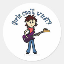 Light Bass Guitar Girl Sticker