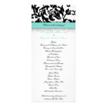 Light Blue and Damask Wedding Program Full Color Rack Card