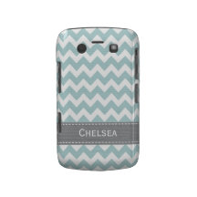 Light Blue and Grey Chevron BlackBerry Bold Case M