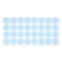 Light blue and white spiral pattern design. customized photo card