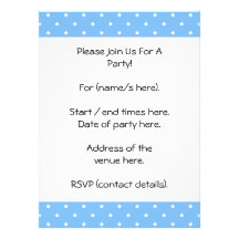Light Blue and White. Star Pattern. Custom Announcements