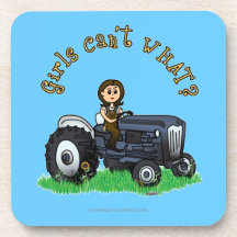 Light Blue Farmer Girl Beverage Coaster