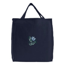 Light Blue Flower Embroidered Bag