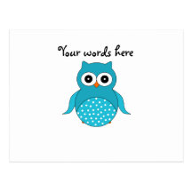 Light blue owl postcards