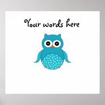 Light blue owl print