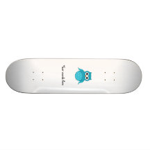 Light blue owl skateboard deck