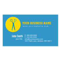 Light Blue Scissor Hairstyle Business Card