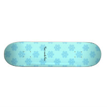 Light blue snowflakes pattern skateboard