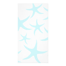 Light Blue Starfish Pattern. Custom Photo Card