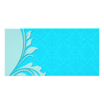 Light Blue swirls wedding gift Photo Greeting Card