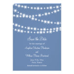 Light Blue Twinkle Lights Save the Date Personalized Invitations