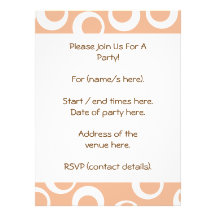 Light Brown and White Circles Pattern. Custom Invite