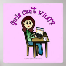 Light Computer Girl Poster
