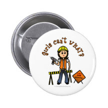 Light Construction Pinback Button