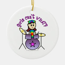 Light Drummer Girl Christmas Ornament
