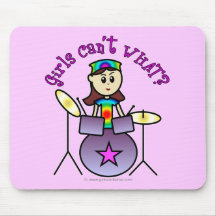 Light Drummer Girl Mouse Pads