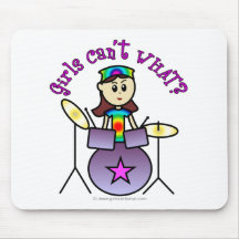 Light Drummer Girl Mouse Pads