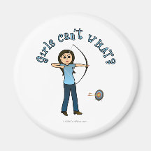 Light Female Archery in Blue Refrigerator Magnet