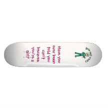 Light Female Surgeon in Green Scrubs Skateboard