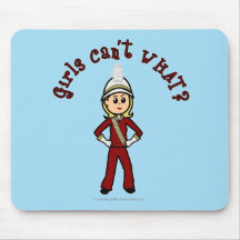 Light Girl in Red Marching Band Uniform Mouse Pads