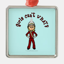 Light Girl in Red Marching Band Uniform Christmas Tree Ornament