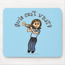 Light Girl Trumpet Player Mousepads